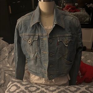 Levi's Women's Light Blue Jean Jacket Vintage Crop Top Jacket